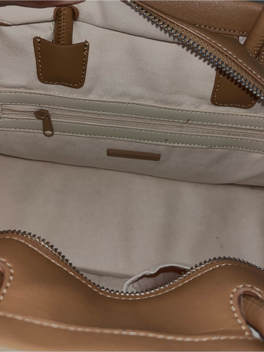 Multicolor Steve Madden Logo Canvas Purse with Tan Leather Trim - Picture 6 of 10